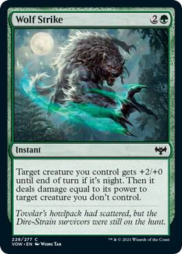 Wolf Strike 228 card from Innistrad: Crimson Vow