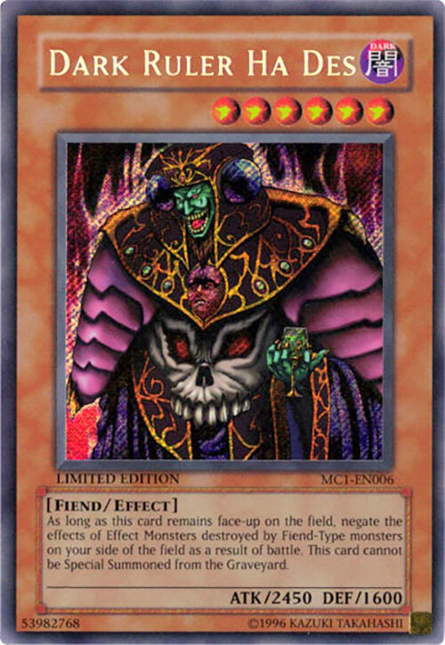 Dark Ruler Ha Des MC1-EN006 card from Master Collection Volume 1