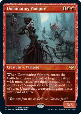 Dominating Vampire 407 card from Play Promos