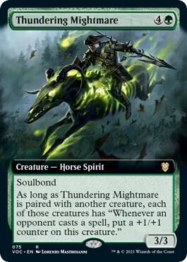 Thundering Mightmare (Extended Art) 75 card from Commander: Innistrad: Crimson Vow