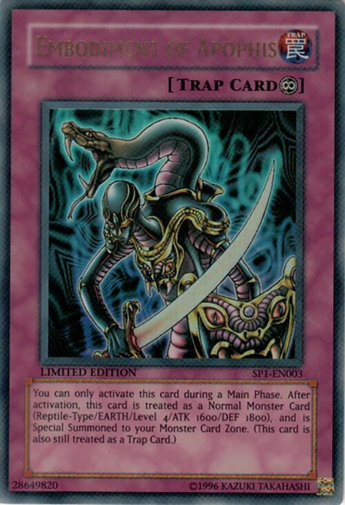 Embodiment of Apophis SP1-EN003 card from Sneak Preview Series 1