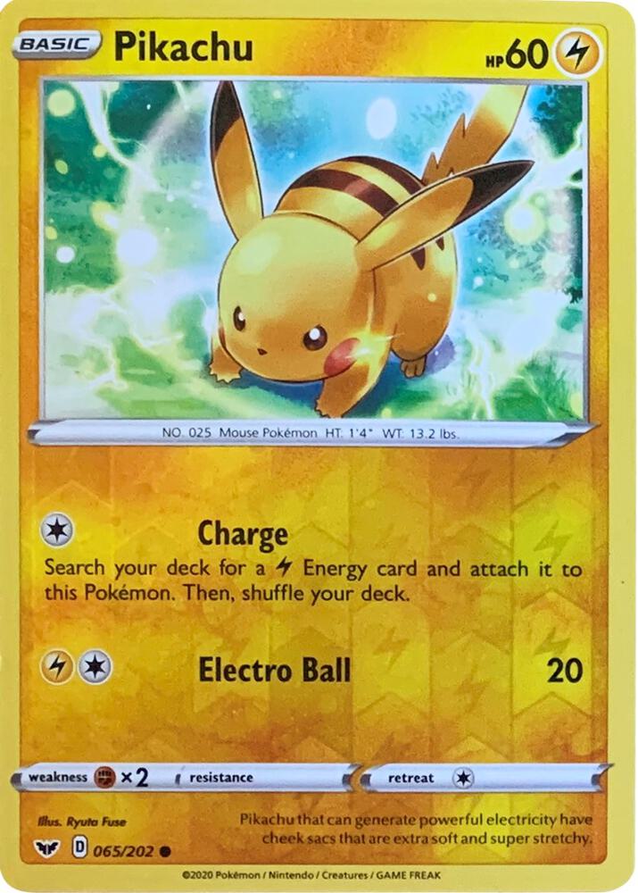 Pikachu (Reverse Cosmos Holo) 065/202 card from Miscellaneous Cards & Products