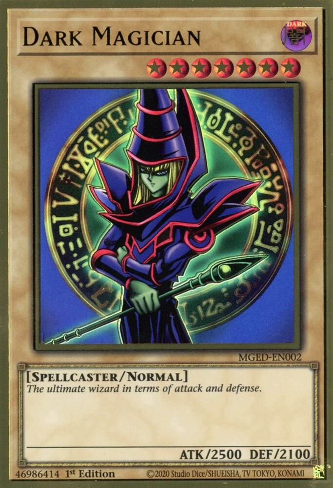 Dark Magician MGED-EN002 card from Maximum Gold: El Dorado