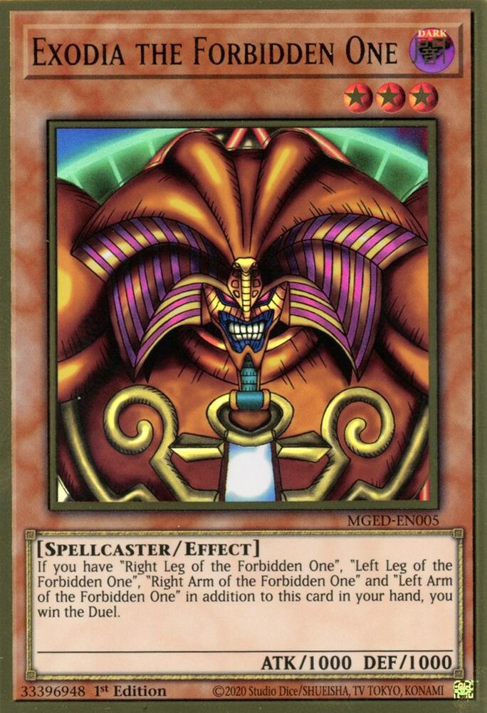 Exodia the Forbidden One MGED-EN005 card from Maximum Gold: El Dorado