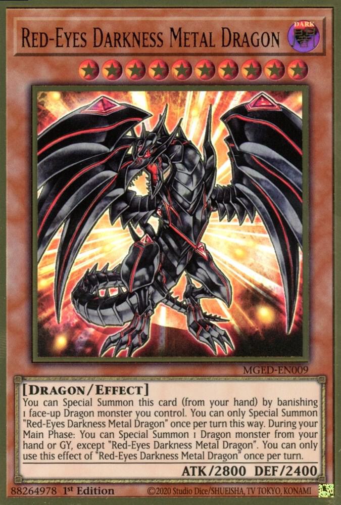 Red-Eyes Darkness Metal Dragon MGED-EN009 card from Maximum Gold: El Dorado