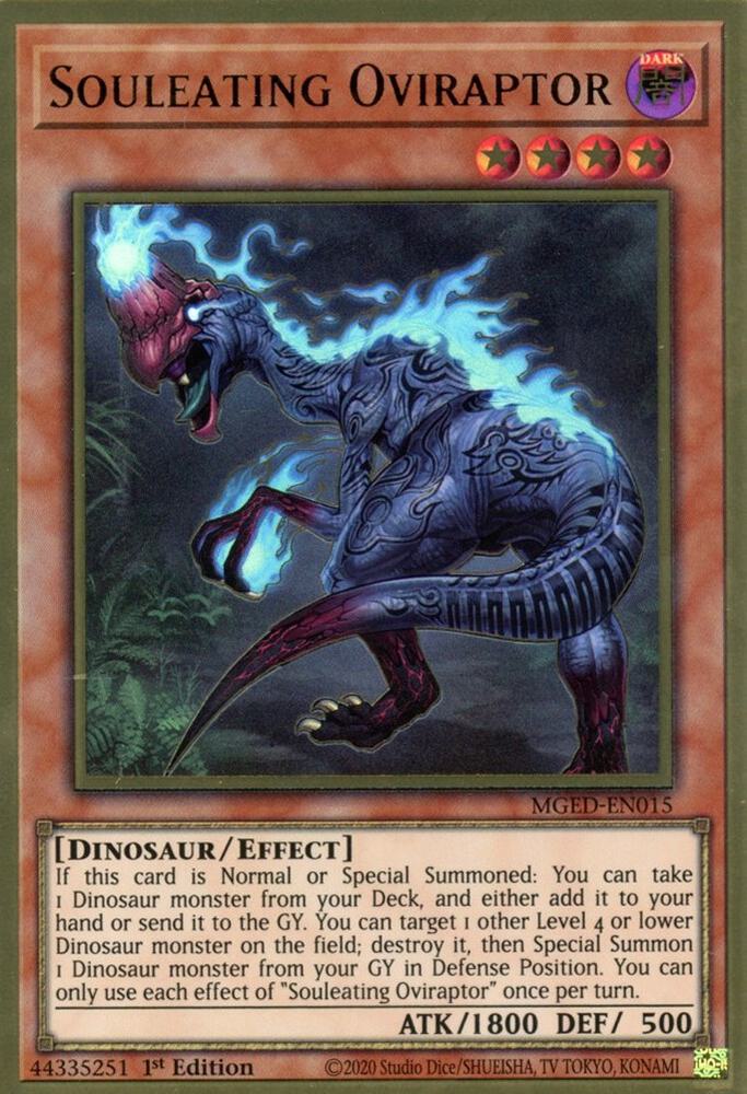 Souleating Oviraptor MGED-EN015 card from Maximum Gold: El Dorado