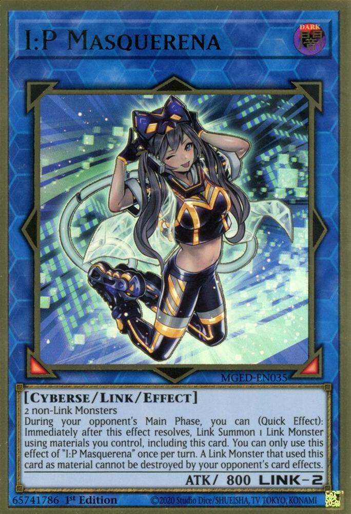 I:P Masquerena MGED-EN035 card from Maximum Gold: El Dorado
