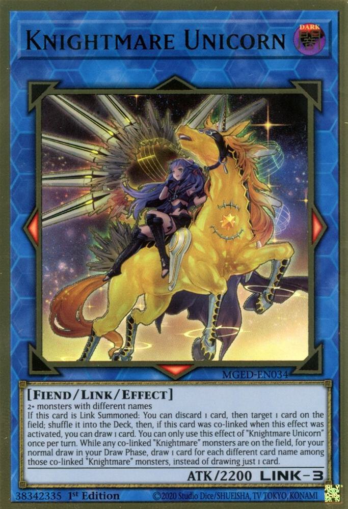Knightmare Unicorn (Alternate Art) MGED-EN034 card from Maximum Gold: El Dorado