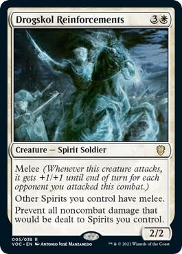 Drogskol Reinforcements 5 card from Commander: Innistrad: Crimson Vow