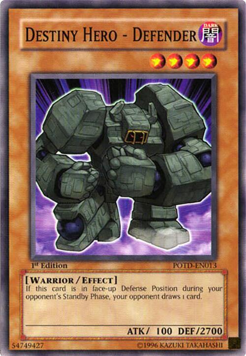 Destiny Hero - Defender POTD-EN013 card from Power of the Duelist