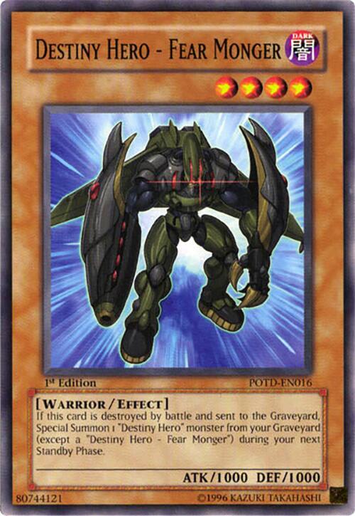 Destiny Hero - Fear Monger POTD-EN016 card from Power of the Duelist