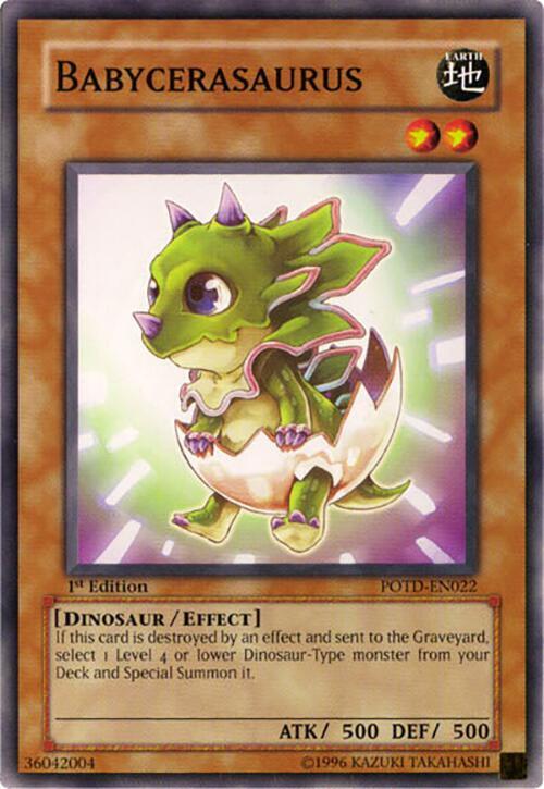 Babycerasaurus POTD-EN022 card from Power of the Duelist
