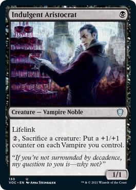 Indulgent Aristocrat 130 card from Commander: Innistrad: Crimson Vow