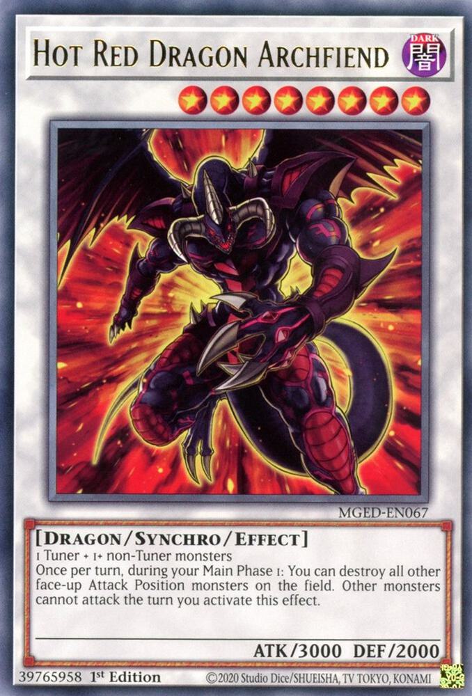 Hot Red Dragon Archfiend MGED-EN067 card from Maximum Gold: El Dorado