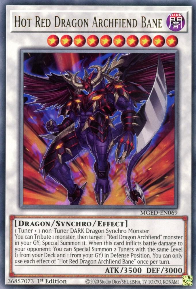 Hot Red Dragon Archfiend Bane MGED-EN069 card from Maximum Gold: El Dorado