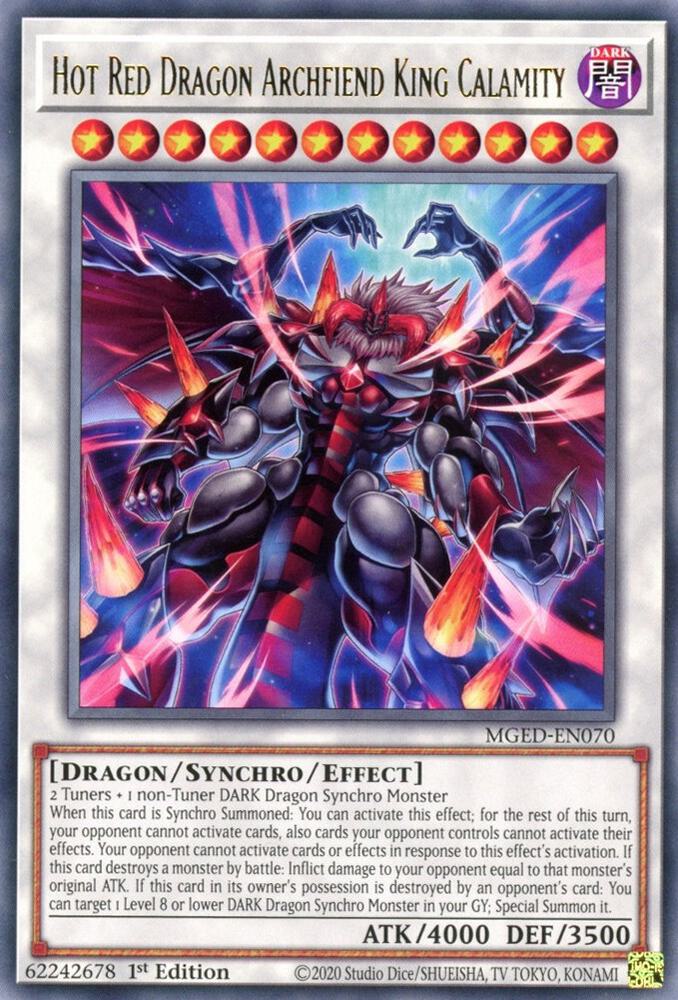 Hot Red Dragon Archfiend King Calamity MGED-EN070 card from Maximum Gold: El Dorado