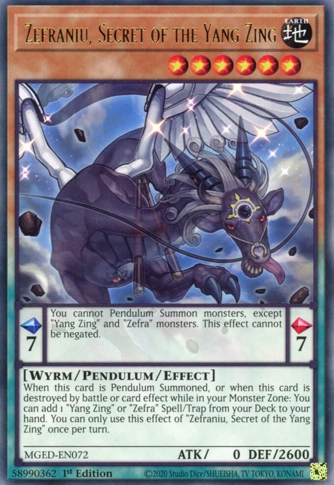Zefraniu, Secret of the Yang Zing MGED-EN072 card from Maximum Gold: El Dorado