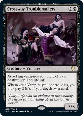 Crossway Troublemakers 17 card from Commander: Innistrad: Crimson Vow