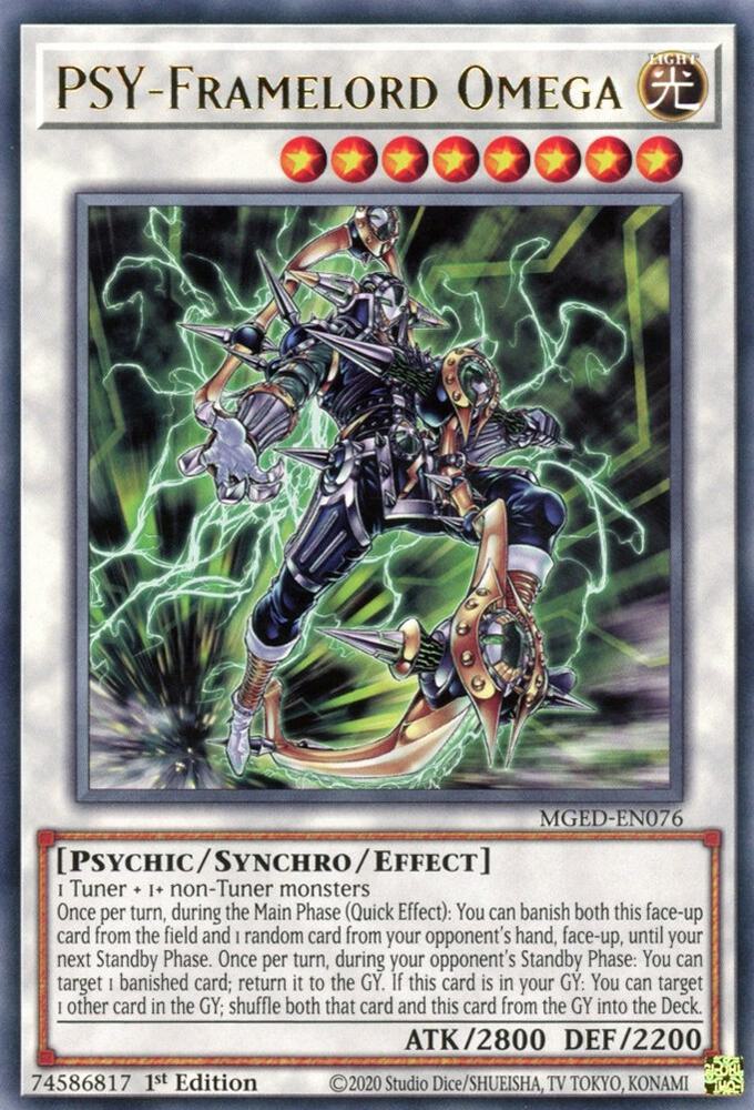 PSY-Framelord Omega MGED-EN076 card from Maximum Gold: El Dorado