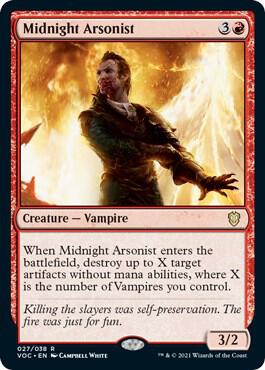 Midnight Arsonist 27 card from Commander: Innistrad: Crimson Vow
