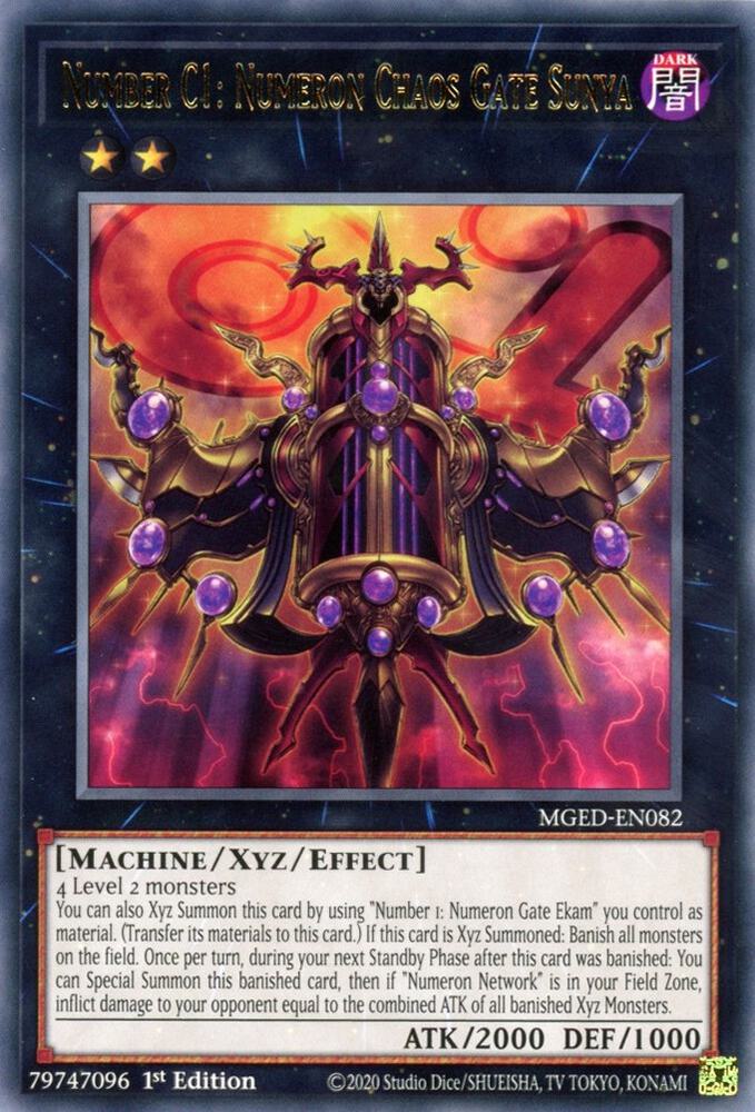 Number C1: Numeron Chaos Gate Sunya MGED-EN082 card from Maximum Gold: El Dorado