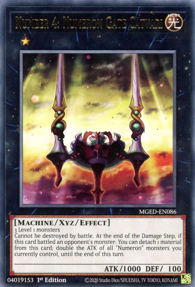 Number 4: Numeron Gate Catvari MGED-EN086 card from Maximum Gold: El Dorado
