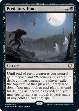 Predators' Hour 21 card from Commander: Innistrad: Crimson Vow