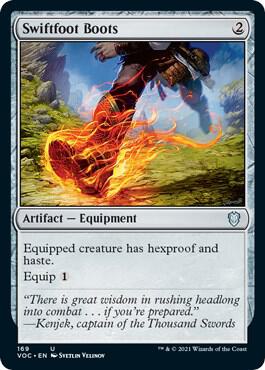 Swiftfoot Boots 169 card from Commander: Innistrad: Crimson Vow