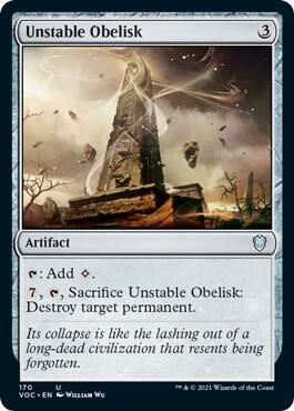 Unstable Obelisk 170 card from Commander: Innistrad: Crimson Vow