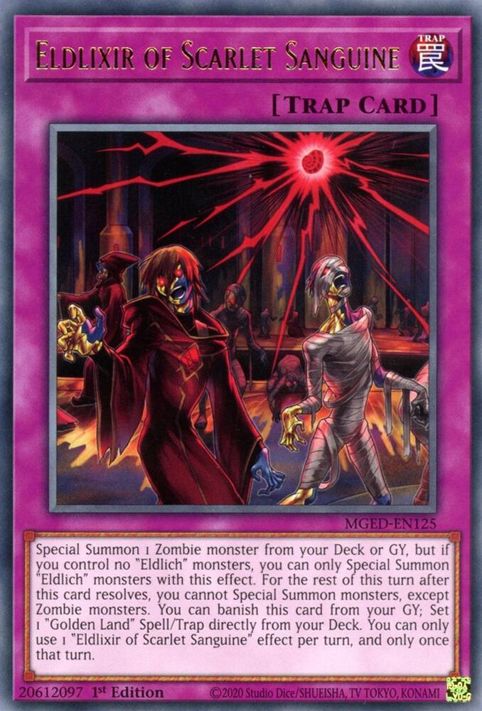 Eldlixir of Scarlet Sanguine MGED-EN125 card from Maximum Gold: El Dorado