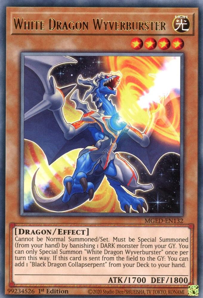 White Dragon Wyverburster MGED-EN132 card from Maximum Gold: El Dorado