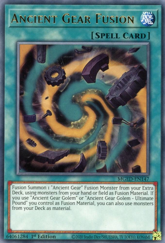 Ancient Gear Fusion MGED-EN147 card from Maximum Gold: El Dorado