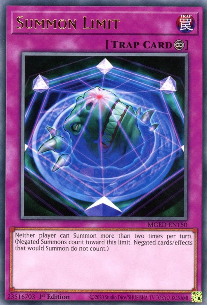Summon Limit MGED-EN150 card from Maximum Gold: El Dorado