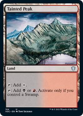 Tainted Peak 184 card from Commander: Innistrad: Crimson Vow