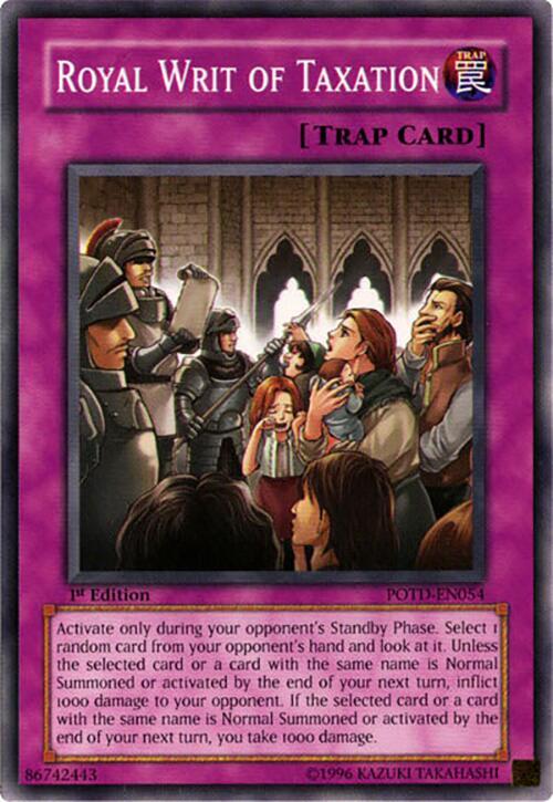 Royal Writ of Taxation POTD-EN054 card from Power of the Duelist
