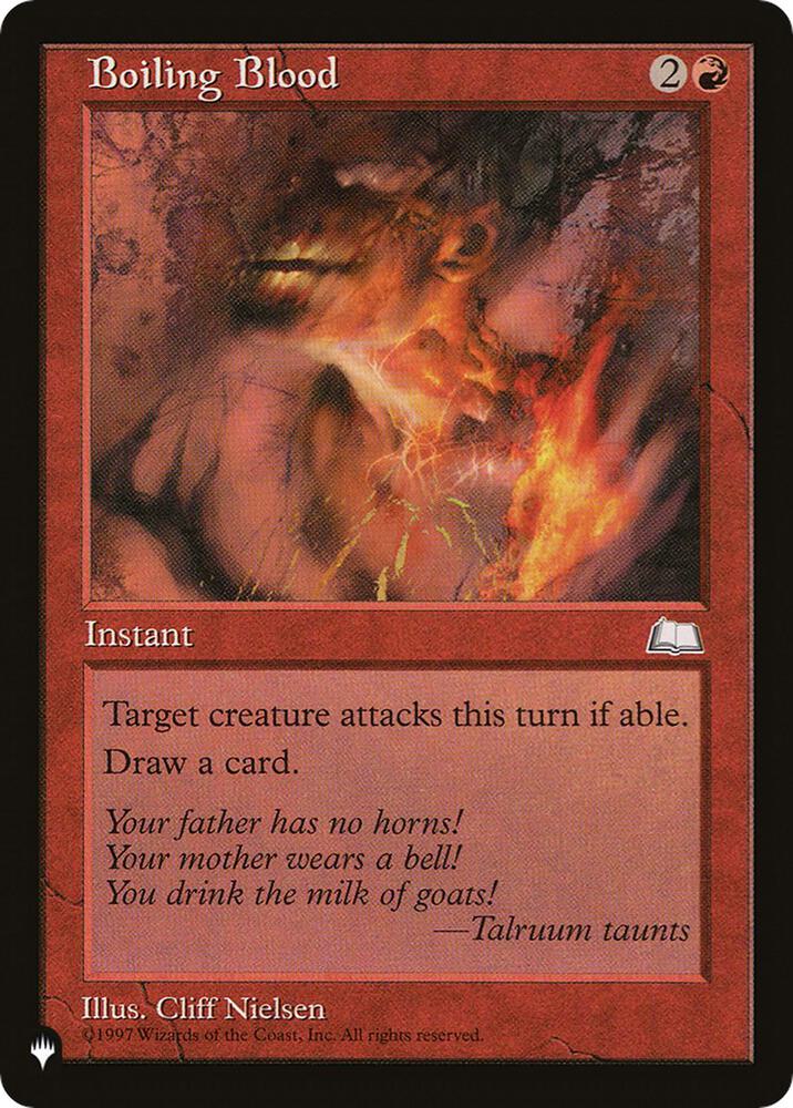Boiling Blood card from The List Reprints