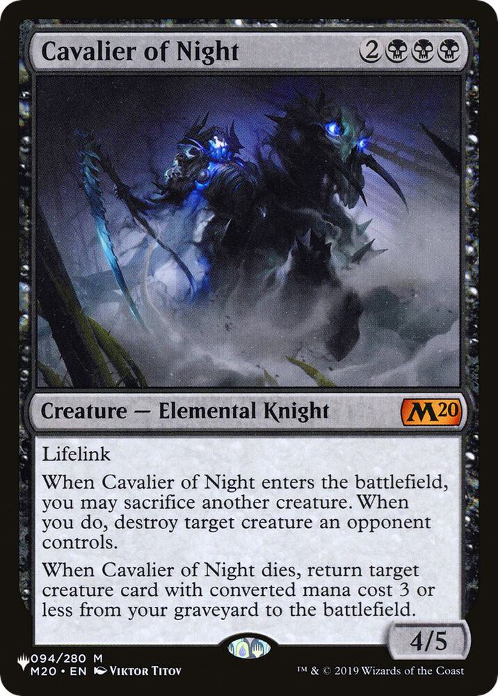 Cavalier of Night 094/280 card from The List Reprints