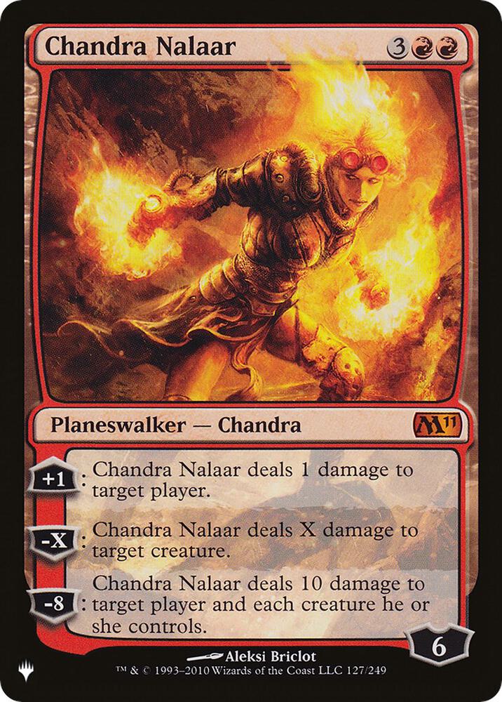 Chandra Nalaar 127/249 card from The List Reprints