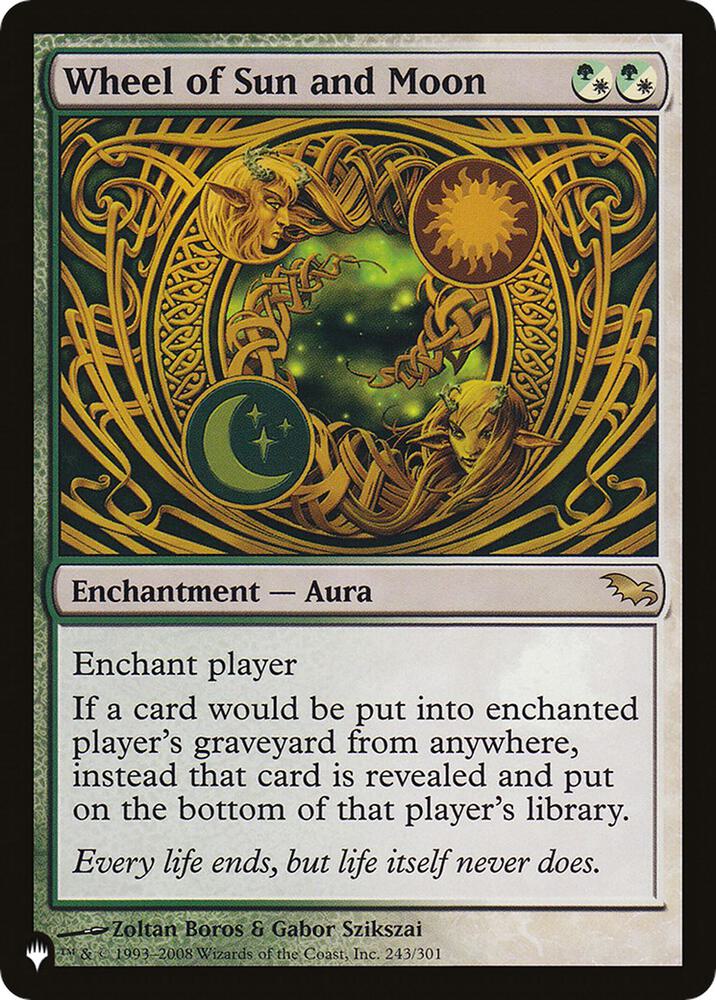 Wheel of Sun and Moon 243/301 card from The List Reprints