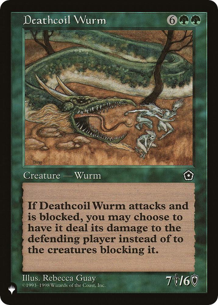 Deathcoil Wurm card from The List Reprints