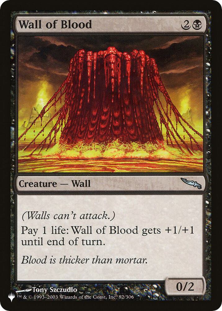 Wall of Blood 82/306 card from The List Reprints
