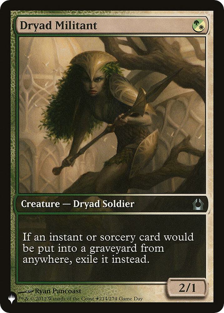 Dryad Militant 214/274 card from The List Reprints