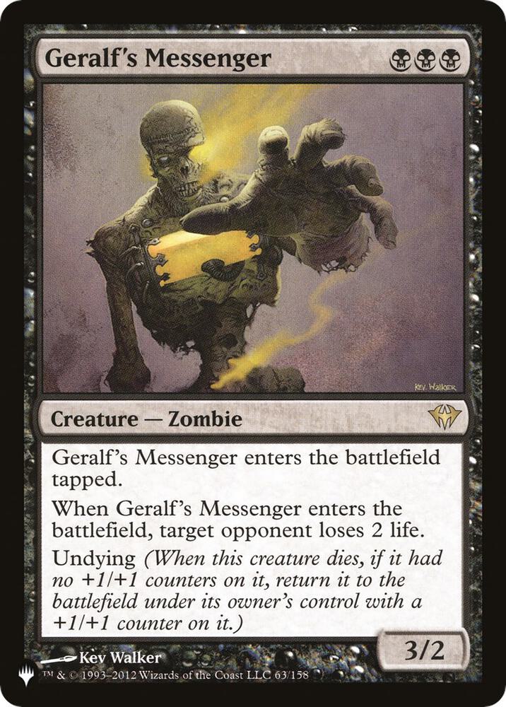 Geralf's Messenger 63/158 card from The List Reprints