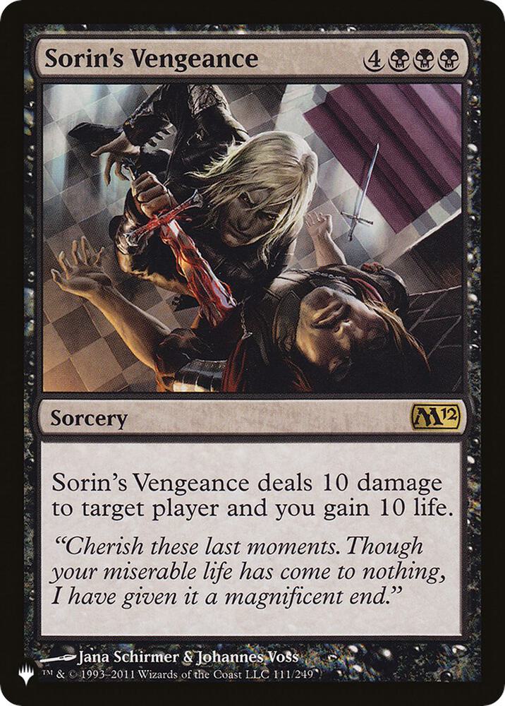 Sorin's Vengeance 111/249 card from The List Reprints
