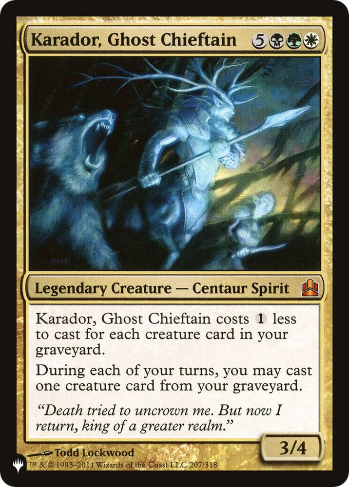 Karador, Ghost Chieftain 207/318 card from The List Reprints