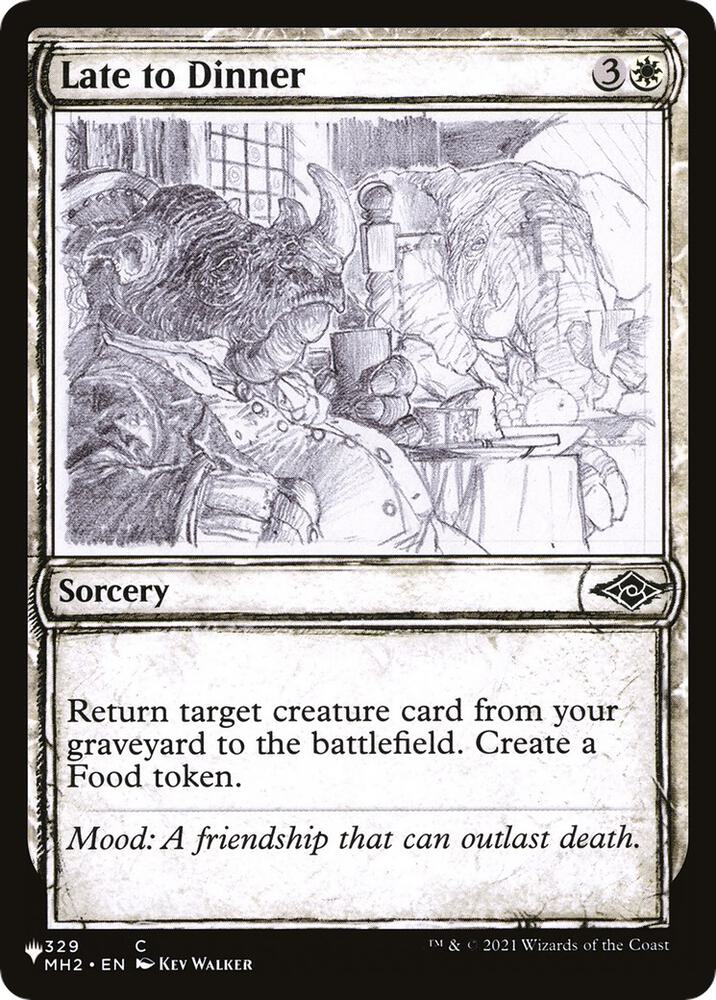Late to Dinner (Showcase) 329/303 card from The List Reprints