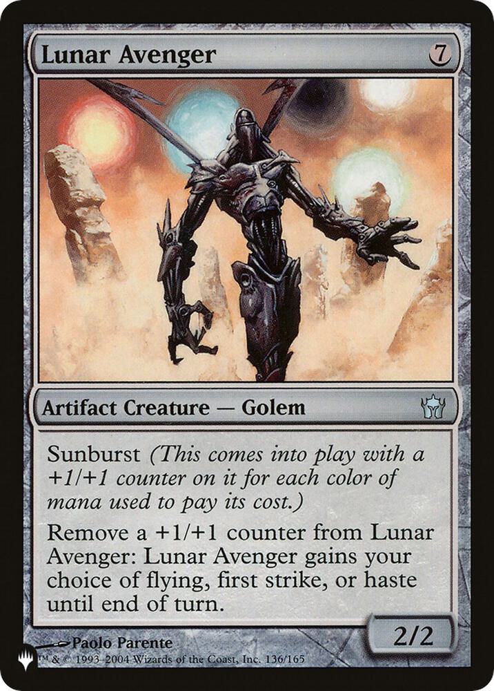 Lunar Avenger 136/165 card from The List Reprints