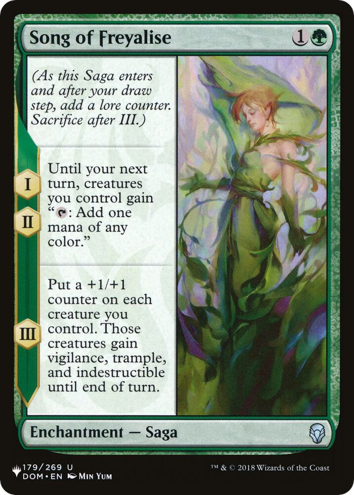 Song of Freyalise 179/269 card from The List Reprints