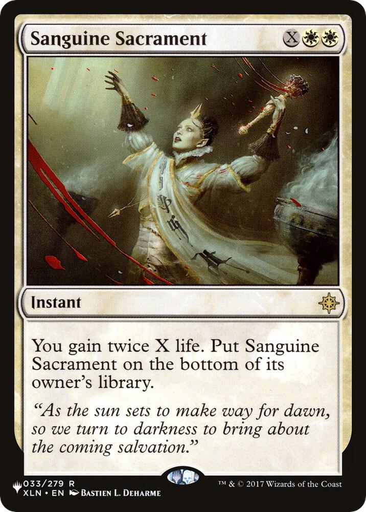 Sanguine Sacrament 033/279 card from The List Reprints