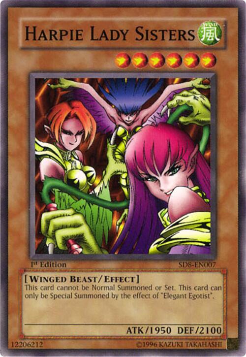 Harpie Lady Sisters SD8-EN007 card from Structure Deck: Lord of the Storm